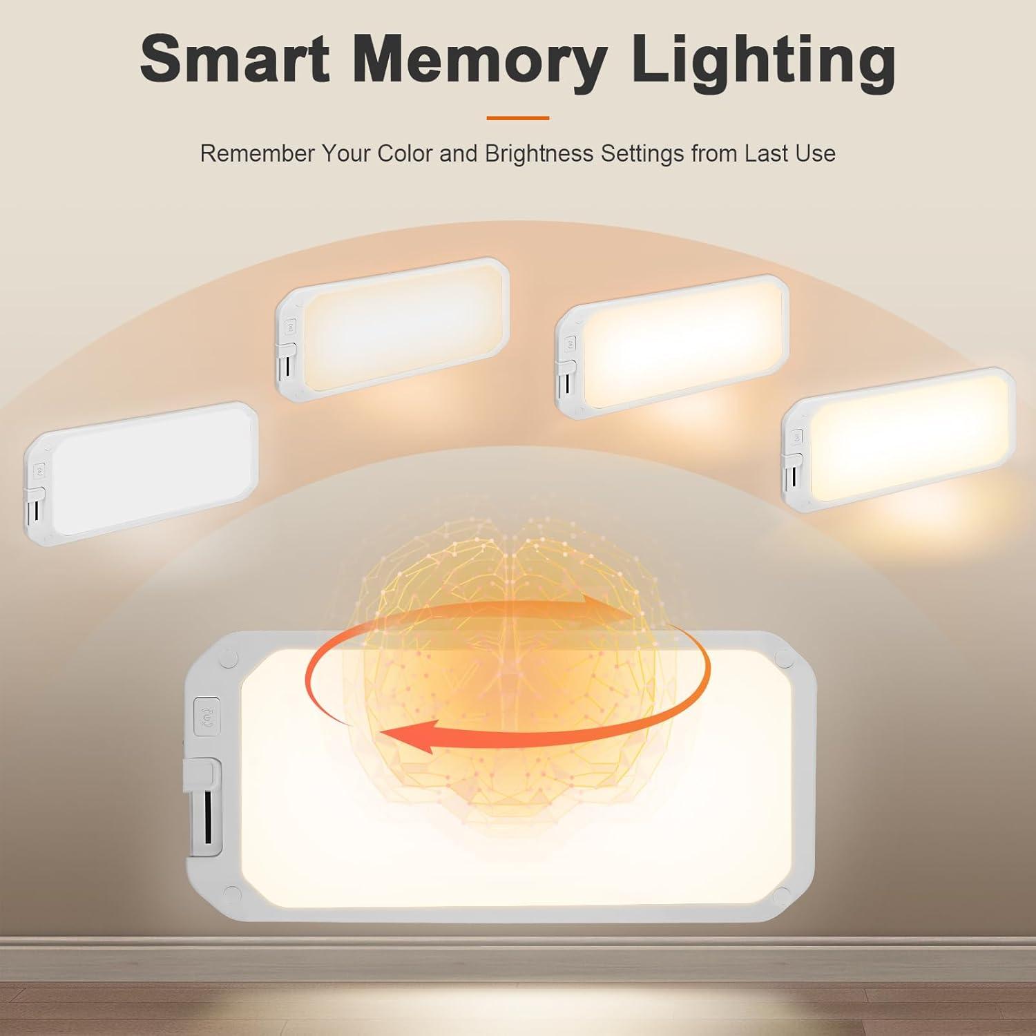 image8 Pack RV Lights Interior 1200LM3 Color 12V RV LED Lights Interior with Remote Control 30006500K Dimmable RV Interior Lighting RV Ceiling Light for RVCamperTrailerBoat8Pack