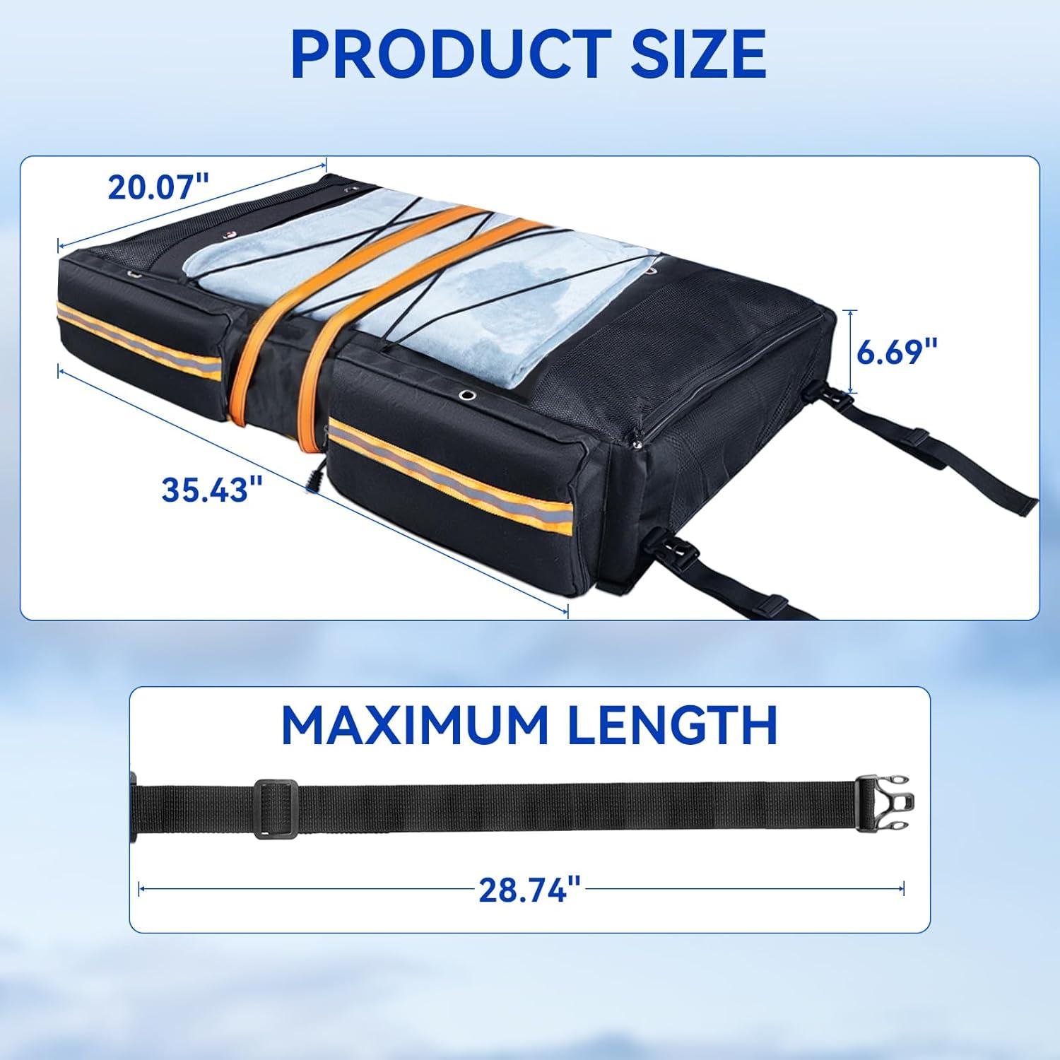 imageWaterproof TTop Storage Bag 600D OxfordFabric Boat Storage Bags  Holds Up to 6 Type II Life Jackets  MultiOrganizer Fits Most TTop Boats