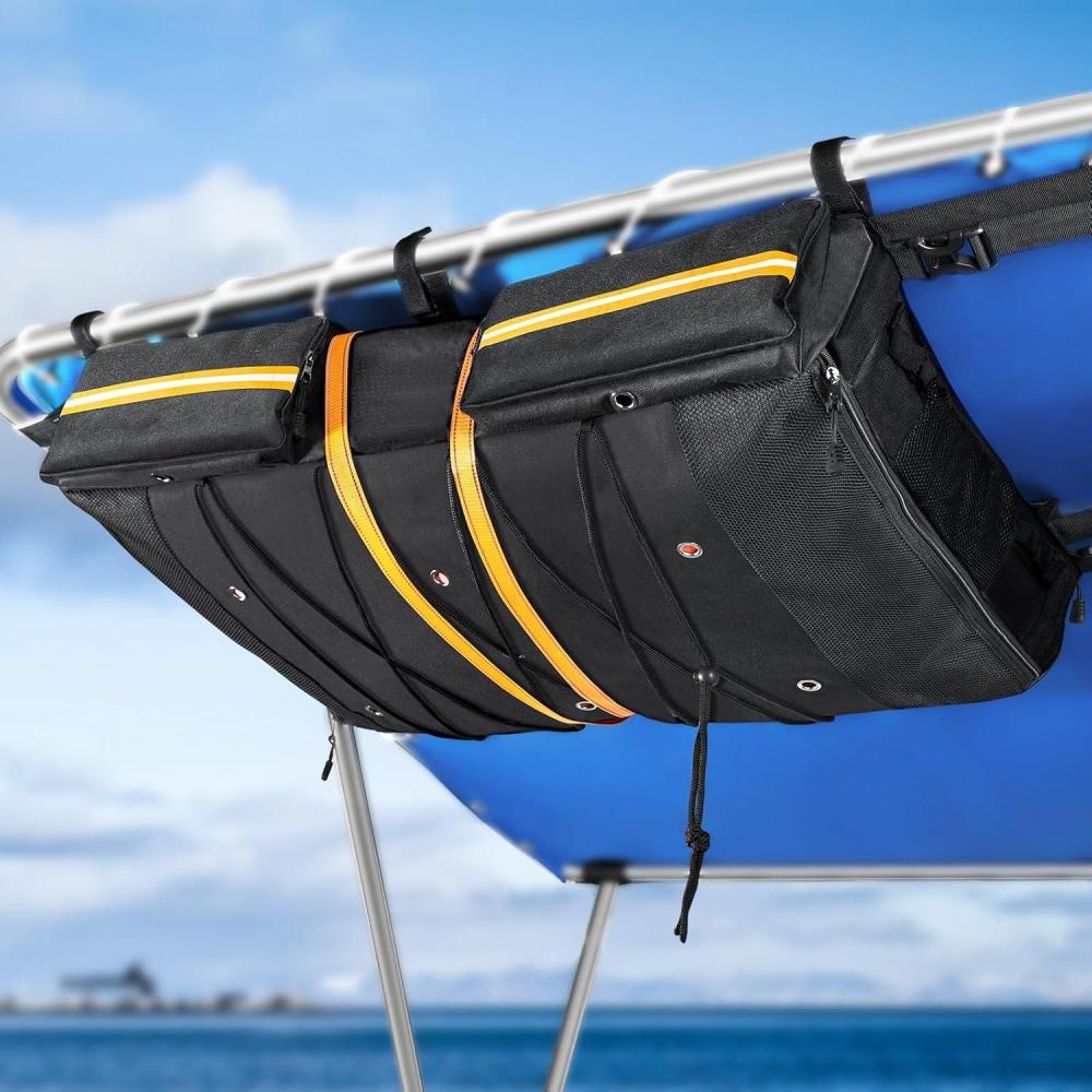 imageWaterproof TTop Storage Bag 600D OxfordFabric Boat Storage Bags  Holds Up to 6 Type II Life Jackets  MultiOrganizer Fits Most TTop Boats