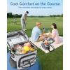 image14Can Golf Cart Expandable Cooler Bag Soft Insulated Cooler Bag with HookandLoop Lid ampamp Golf Tees Holder for Camping ampamp Outdoor Activities Fits on Golf Cart Push CartGray