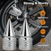 image36 in Motorcycle Front Axle Nut Covers Left ampamp Right Spike Front Axle Caps Compatible with Harley Davidson Street Road Electra Tri Glide Road King Fat Boy Dyna SilverSilver