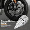 image36 in Motorcycle Front Axle Nut Covers Left ampamp Right Spike Front Axle Caps Compatible with Harley Davidson Street Road Electra Tri Glide Road King Fat Boy Dyna SilverSilver
