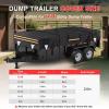 image5 x 8 Waterproof 600D Dump ampamp Utility Trailer Cover Heavy Duty Windproof Dump Trailer Covers AllWeather Protection with Windproof Ropes Fits 5 x 8 FTFits 7W x 14L Dump Utility Trailer