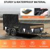 image5 x 8 Windproof Utility Trailer Cover 600D Waterproof Heavy Duty Cover with Rear LandscapeTailgate Ramp with Windproof Ropes Fits 5 x 8 FT Trailers