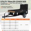 image5 x 8 Windproof Utility Trailer Cover 600D Waterproof Heavy Duty Cover with Rear LandscapeTailgate Ramp with Windproof Ropes Fits 5 x 8 FT Trailers