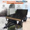 image5 x 8 Windproof Utility Trailer Cover 600D Waterproof Heavy Duty Cover with Rear LandscapeTailgate Ramp with Windproof Ropes Fits 5 x 8 FT Trailers