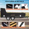 image5 x 8 Windproof Utility Trailer Cover 600D Waterproof Heavy Duty Cover with Rear LandscapeTailgate Ramp with Windproof Ropes Fits 5 x 8 FT Trailers