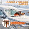 image624quot Foldable Snow Brush and Ice Scrapers for Car Windshield Adjustable ampamp Extendable Ice Removal Tool with NonSlip Foam Grip 180 Pivoting Snow Brush for Car SUV Truck BlueOrange