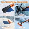 image624quot Foldable Snow Brush and Ice Scrapers for Car Windshield Adjustable ampamp Extendable Ice Removal Tool with NonSlip Foam Grip 180 Pivoting Snow Brush for Car SUV Truck BlueOrange