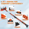 image624quot Foldable Snow Brush and Ice Scrapers for Car Windshield Adjustable ampamp Extendable Ice Removal Tool with NonSlip Foam Grip 180 Pivoting Snow Brush for Car SUV Truck BlueOrange