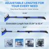 image624quot Foldable Snow Brush and Ice Scrapers for Car Windshield Adjustable ampamp Extendable Ice Removal Tool with NonSlip Foam Grip 180 Pivoting Snow Brush for Car SUV Truck BlueBlue