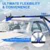 image624quot Foldable Snow Brush and Ice Scrapers for Car Windshield Adjustable ampamp Extendable Ice Removal Tool with NonSlip Foam Grip 180 Pivoting Snow Brush for Car SUV Truck BlueBlue