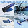 image624quot Foldable Snow Brush and Ice Scrapers for Car Windshield Adjustable ampamp Extendable Ice Removal Tool with NonSlip Foam Grip 180 Pivoting Snow Brush for Car SUV Truck BlueBlue