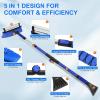 image624quot Foldable Snow Brush and Ice Scrapers for Car Windshield Adjustable ampamp Extendable Ice Removal Tool with NonSlip Foam Grip 180 Pivoting Snow Brush for Car SUV Truck BlueBlue