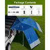 imageCar Awning for SUVTruck RV UV50 Sun Shade Waterproof Roof Rack Awning with Side Wall Heavy Duty Suction Cups ampamp Reinforced Poles for Overland Camping Beach Tailgating BlueBlue