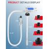 imageFuel Transfer Pump 32 GPM USB TypeC ampamp AA Battery Powered 51quot Hose Portable Liquid Pump with AutoStop Sensor and 4 Tank Adapters Fast ampamp Safe for Gasoline ampamp Diesel Oil BlueBlue