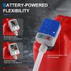 imageFuel Transfer Pump with Autostop Sensor and 4 Tank Adapter 24GPM 51quot Hose BatteryPowered Portable Liquid Pump for Gasoline ampamp Diesel Oil RedBlue