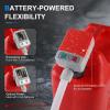 imageFuel Transfer Pump with Autostop Sensor and 4 Tank Adapter 24GPM 51quot Hose BatteryPowered Portable Liquid Pump for Gasoline ampamp Diesel Oil RedRed
