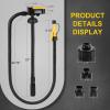 imageFuel Transfer Pump with Autostop Sensor and 4 Tank Adapter 24GPM 51quot Hose BatteryPowered Portable Liquid Pump for Gasoline ampamp Diesel Oil RedYellow
