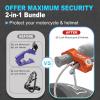 imageMotorcycle Lock Combo  Helmet and Brake AntiTheft Grip for All Motorcycle Bike ATV Scooter With Handlebar Diameters Within 1315 Inches BlackOrange