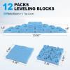 imageRV Leveling Blocks 12 Pack Camper Interlocking Blocks with Carrying Handle ampamp Bag RV Stacking Leveler for Stabilizer Jack Travel Trailer RedBlue