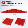 imageRV Leveling Blocks 12 Pack Camper Interlocking Blocks with Carrying Handle ampamp Bag RV Stacking Leveler for Stabilizer Jack Travel Trailer RedRed