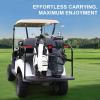 imageUniversal Golf Cart Bag Holder Bracket Adjustable NoDrilling Golf Cart Bag Holder Attachment Compatible with EZGO Club Car Yamaha G29  Fits Most 22 Seat Golf CartsRed