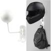 image4Hole Motorcycle Helmet Holder Wall Mount Supports 180 Rotation 2Hook Helmet Rack Equipped with Screw Mounting Tools White 1Pack