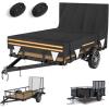image5 x 8 Windproof Utility Trailer Cover 600D Waterproof Heavy Duty Cover with Rear LandscapeTailgate Ramp with Windproof Ropes Fits 5 x 8 FT Trailers