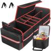 image95L Car Trunk Organizer with Removable Cooler Bag Collapsible Trunk Storage Organizer with Removable Lid  Multi Compartment Waterproof Storage Organization Fits Most Car Truck RedRed