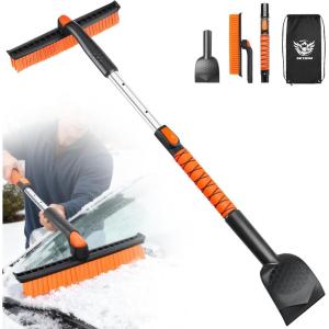 image457quot Extendable Snow Brush and Larger Ice Scrapers for Car Windshield ScratchFree Snow Brush with 360 Pivoting Head ampamp NonSlip Foam Grip Ice Removal Tool for Car SUV Trucks