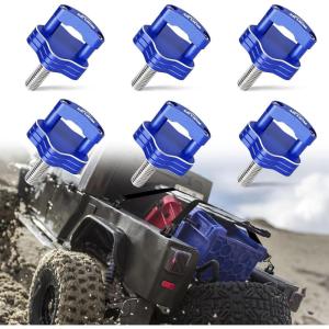 image6Pack Hard Top Quick Removal Fastener Thumb Screws with Integrated D Ring Compatible with Jeep Wrangler JK 20072018 JL 20182022 ampamp Gladiator JT 20182022 BlueBlue