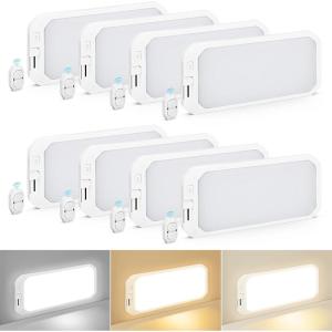 image8 Pack RV Lights Interior 1200LM3 Color 12V RV LED Lights Interior with Remote Control 30006500K Dimmable RV Interior Lighting RV Ceiling Light for RVCamperTrailerBoat8Pack