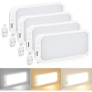 image8 Pack RV Lights Interior 1200LM3 Color 12V RV LED Lights Interior with Remote Control 30006500K Dimmable RV Interior Lighting RV Ceiling Light for RVCamperTrailerBoat4Pack