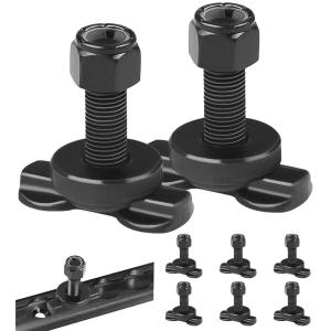 image8Pack LTrack Double Lug Threaded Stud Fitting Working Load Limit of 1916 Pounds HeavyDuty Bolt Down Anchor Points for Truck Bed Trailer Cargo Pickup RV ATV Used with LTrack Rails