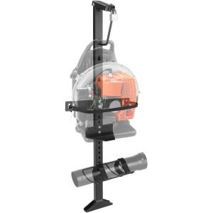 imageBackpack Blower Rack for Trailer 2mm Thick Steel Storage Bracket with Adjustable Base for 16quot25quot Blowers Universal Fit Lockable with Tube Holder ampamp Straps for OpenEnclosed Trailers