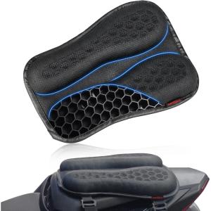 imageFoldable Passenger Motorcycle Gel Rear Seat Cushion 3DHoneycomb Structure Shock Absorption ampamp Breathable Motorcycle Gel Seat Rear Pad for Long Rides SSmall