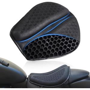 imageFoldable Passenger Motorcycle Gel Rear Seat Cushion 3DHoneycomb Structure Shock Absorption ampamp Breathable Motorcycle Gel Seat Rear Pad for Long Rides SLarge