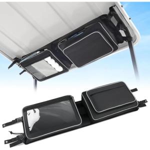 imageGolf Cart Overhead Storage Bag Golf Cart Roof Ceiling Organizer Bag with Fiberglass Poles to Prevent Sagging Compatible with Club Car Precedent Onward Tempo