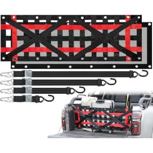 imageHeavy Duty Tailgate Net for Truck Bed with Detachable Cargo Mesh Tailgate Net with 4 Adjustable Buckle Straps Compatible with Jeep Pickup Truck Trailer Boat SUV 54quotx177quot54x177 in