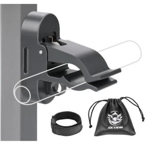 imageMagnetic Golf Cart Holder Clip with Loop Hook Aluminum Alloy Golf Holder for Secure 3070 Rings Storage ampamp Golf Towels Hanging NonSlip Elastic Band ampamp Storage Bag IncludedGray