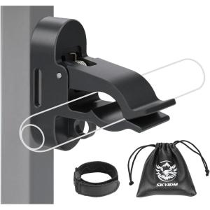 imageMagnetic Golf Cart Holder Clip with Loop Hook Aluminum Alloy Golf Holder for Secure 3070 Rings Storage ampamp Golf Towels Hanging NonSlip Elastic Band ampamp Storage Bag IncludedBlack