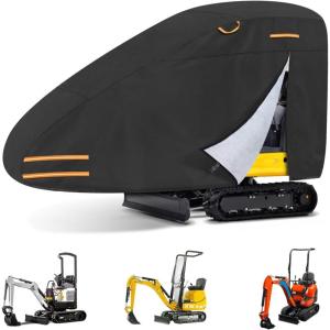 imageMini Excavator Cover Fits 30004000 lbs Models 420D OxfordFabric Zippered Excavators Cover Compatible with Bobcat E20Kubota U17John Deere 17GYanmar ViO17 Waterproof UV Dust Snow Rain ProtectionS20003000lbs