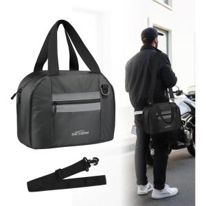 imageMotorcycle Helmet Bag Moto Helmet Bag with Pocket ampamp StrapWaterproof Powersports Storage Bags with Soft Rubber Zips ampamp Reflective Strip SmallSmall