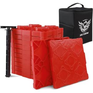 imageRV Leveling Blocks 12 Pack Camper Interlocking Blocks with Carrying Handle ampamp Bag RV Stacking Leveler for Stabilizer Jack Travel Trailer RedRed