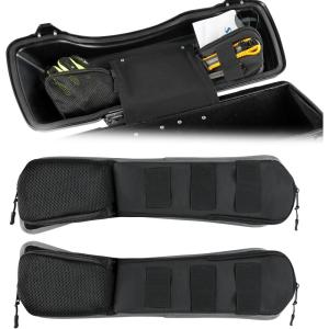 imageSaddlebag Lid Organizers 2 Pack Universal Saddle Bag Lid Organizer Pouch Set with Elastic Slots Compatible with Harley Davidson 19932022 Touring Road King Electra Glide Road Glide Black