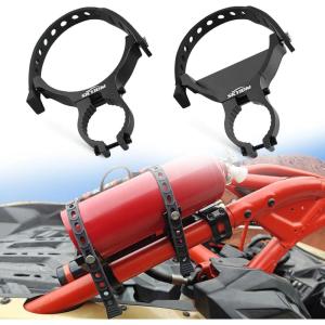 imageUTV Fire Extinguisher Mount with Reinforced Quick Release Silicone Straps for 175quot to 2quot Roll Bar UTV Fire Extinguisher Holder with AntiSlip Holder Base Plate Compatible with Polaris Can Am