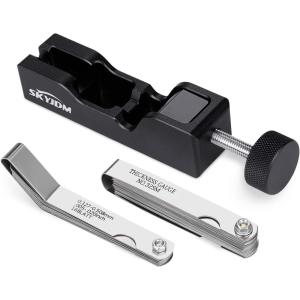 imageUniversal Spark Plug Gap Tool with 32 Blades Feeler Gauge ampamp 16 Blades Feeler Gauge for Setting Electrode Gap in 10mm 12mm 14mm 16mm Spark PlugsBlackblack