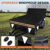 image7 x 14 Windproof Utility Trailer Cover 600D Waterproof Heavy Duty Cover with Rear LandscapeTailgate Ramp with Windproof Ropes Fits 7 x 14 FT Trailers