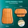imageCar Seat Cushion with Back Support Set Memory Foam Car Cushion with Lumbar Support Pillow Non Slip Seat Cushion Ergonomic 12quot Thick Comfort Car Pad for CarOffice BrownBrown